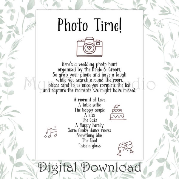 Wedding Photo I spy Game - Digital Download