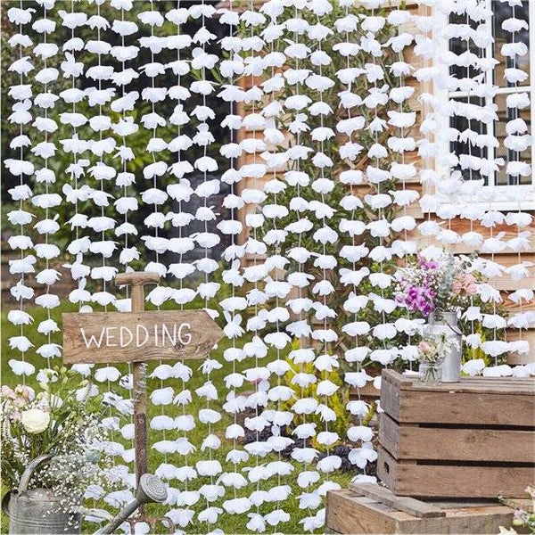 Rustic Country White Floral Backdrop - Ginger Ray