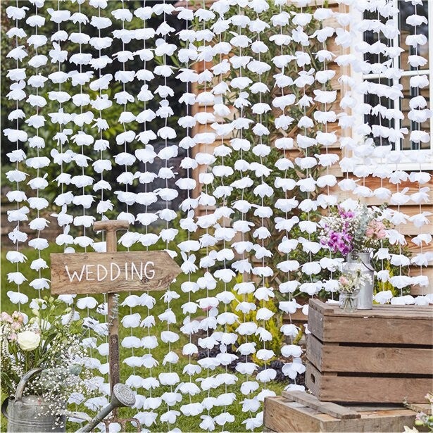 Rustic Country White Floral Backdrop - Ginger Ray