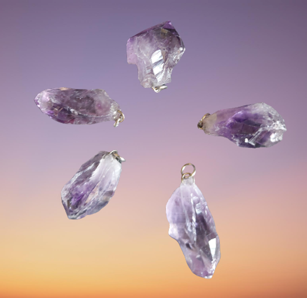 Amethist hanger natuurlijke punt 2 cm