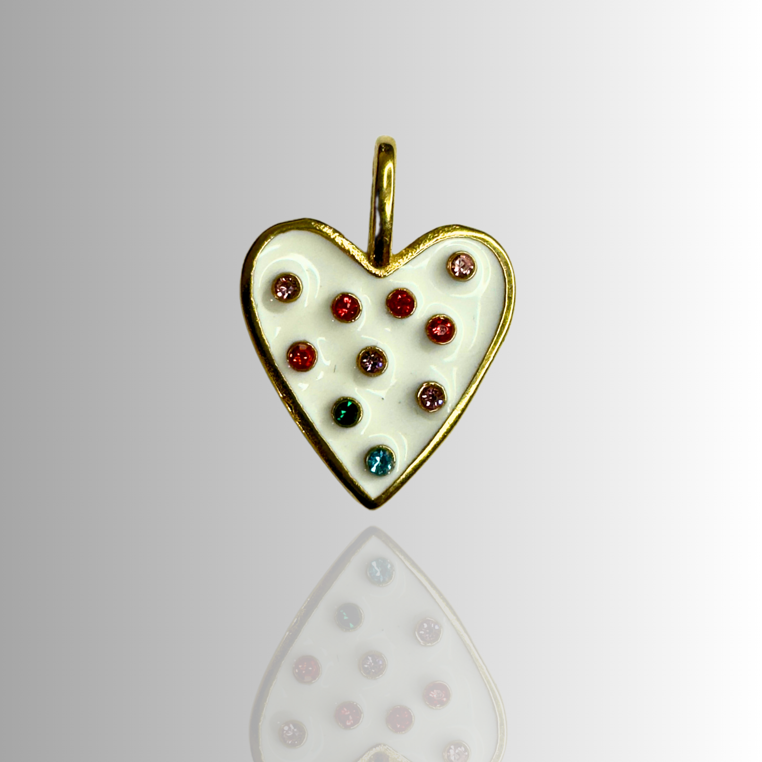 Colorful stone heart charms