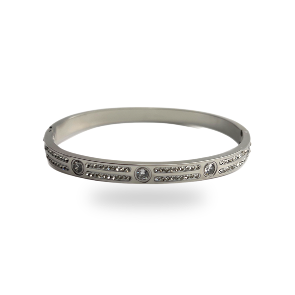 „LOVED“ Bangle without stone || Silver