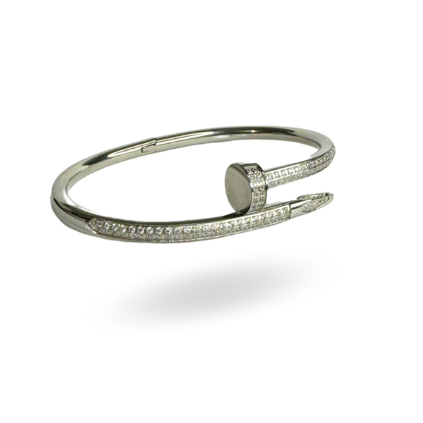 Nailbangle with stone || Silver