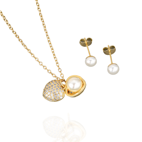 “ PEARL LOVE “ Necklace + Earrings