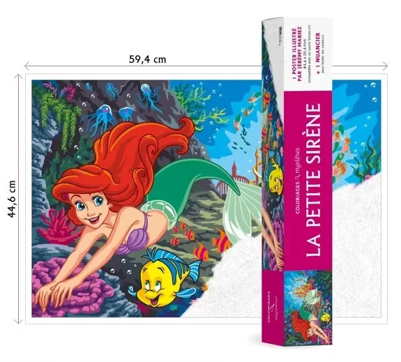 Poster - Disney Mysterie Kleurplaat - De Kleine Zeemeermin/  Poster La Petite Sirène