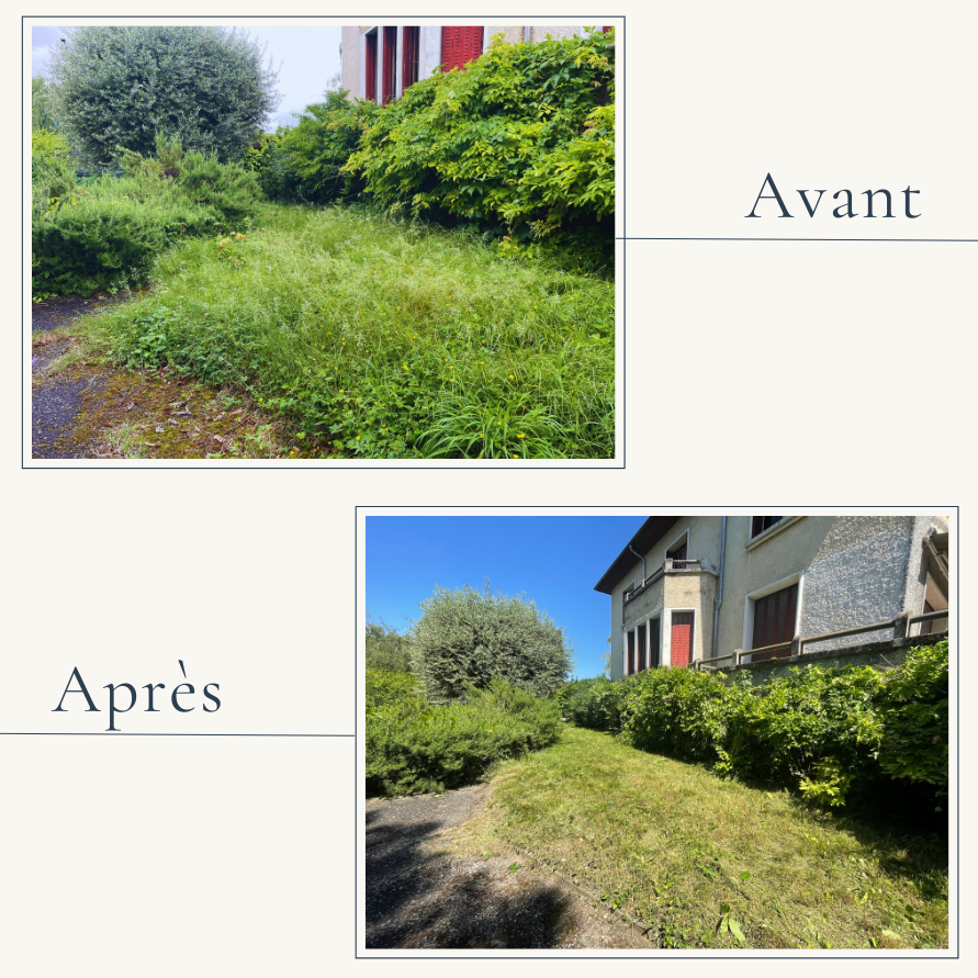  Tonte de pelouse et taille d'entretien des massifs par EXTEVIA paysagiste à Aix-les-Bains.