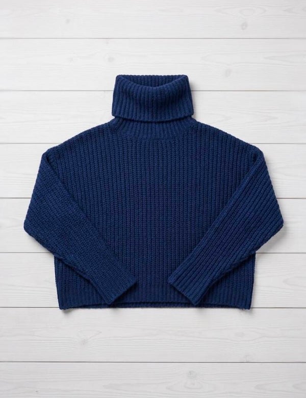 Maglione corto blu