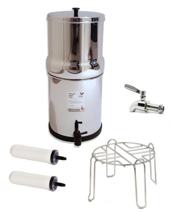 Purificateur d'eau de robinet 8 L (avec support et robinet inox) - BRITISH BERKEFELD