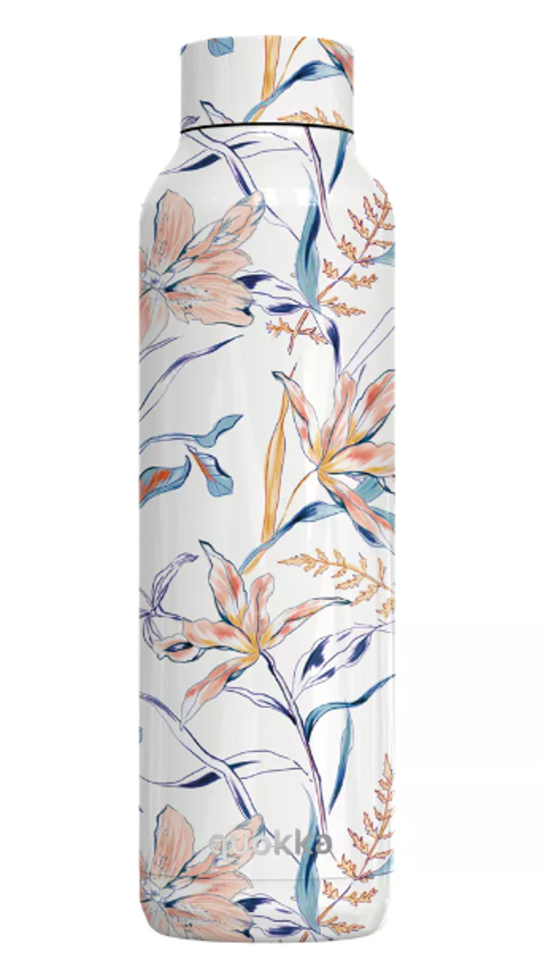Bouteille en Acier Inoxydable avec Isolation par Double Paroi 630 ml - "Blanc floral" - Quokka