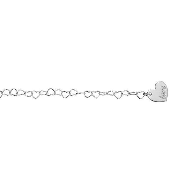 Fußkette Herz 925/- Silber weiß