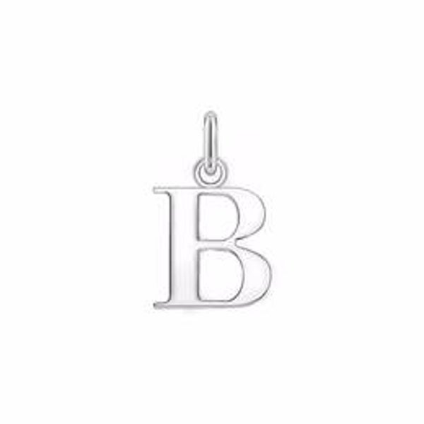 Silber Initialen Anhänger  B rhodiniert