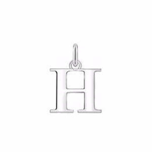 Silber Initialen Anhänger H rhodiniert
