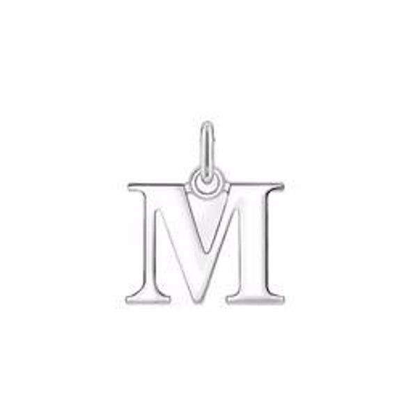 Silber Initialen Anhänger M rhodiniert