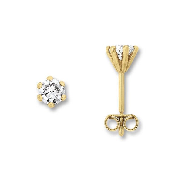 Ohrstecker Zirkonia 333/- Gelbgold
