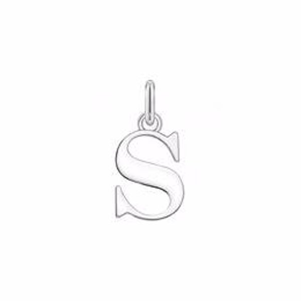 Silber Initialen Anhänger S rhodiniert
