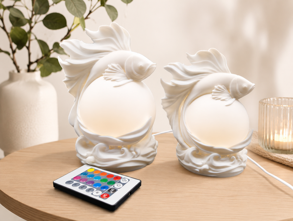 Heevli RGB Vislamp – 3D Geprint | USB Sfeerlamp met 16 Kleuren