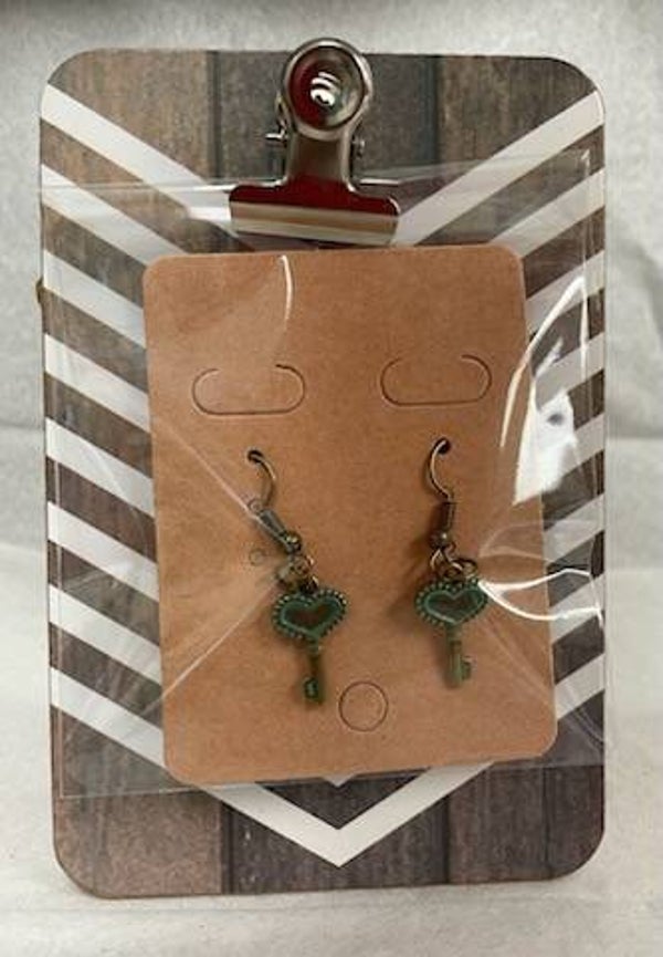 Heart Key Earrings