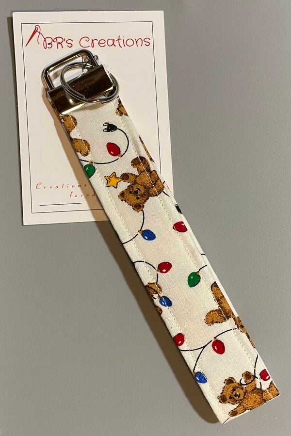 Christmas Light Bear Key Fob