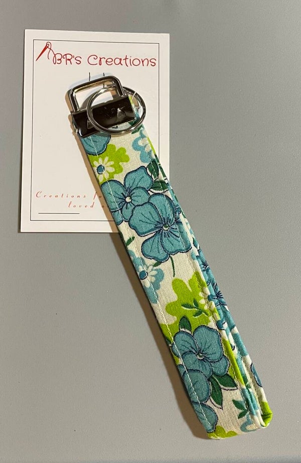 Blue Flower Key Fob