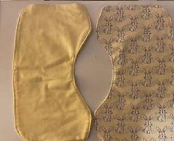 Yellow Bunny Baby Burp Rag
