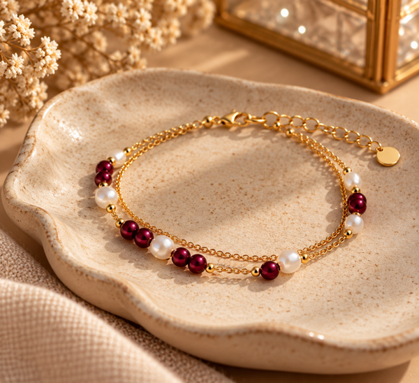 The Bordeaux Pearl Bracelet