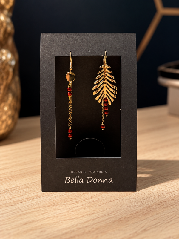 Crimson Éclat Asymmetry Earrings