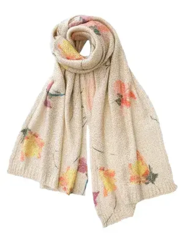 Painted flowers scarf