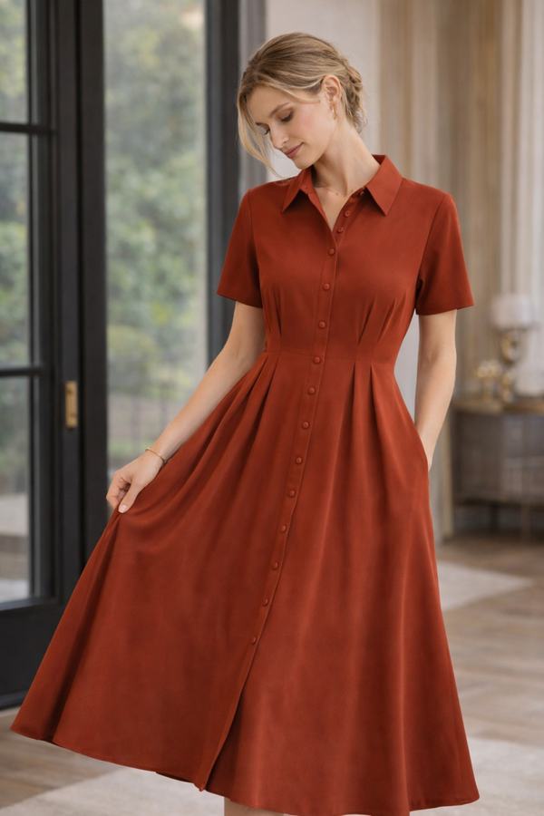 Due Amanti Myrtle Jurk - Cinnamon Stick