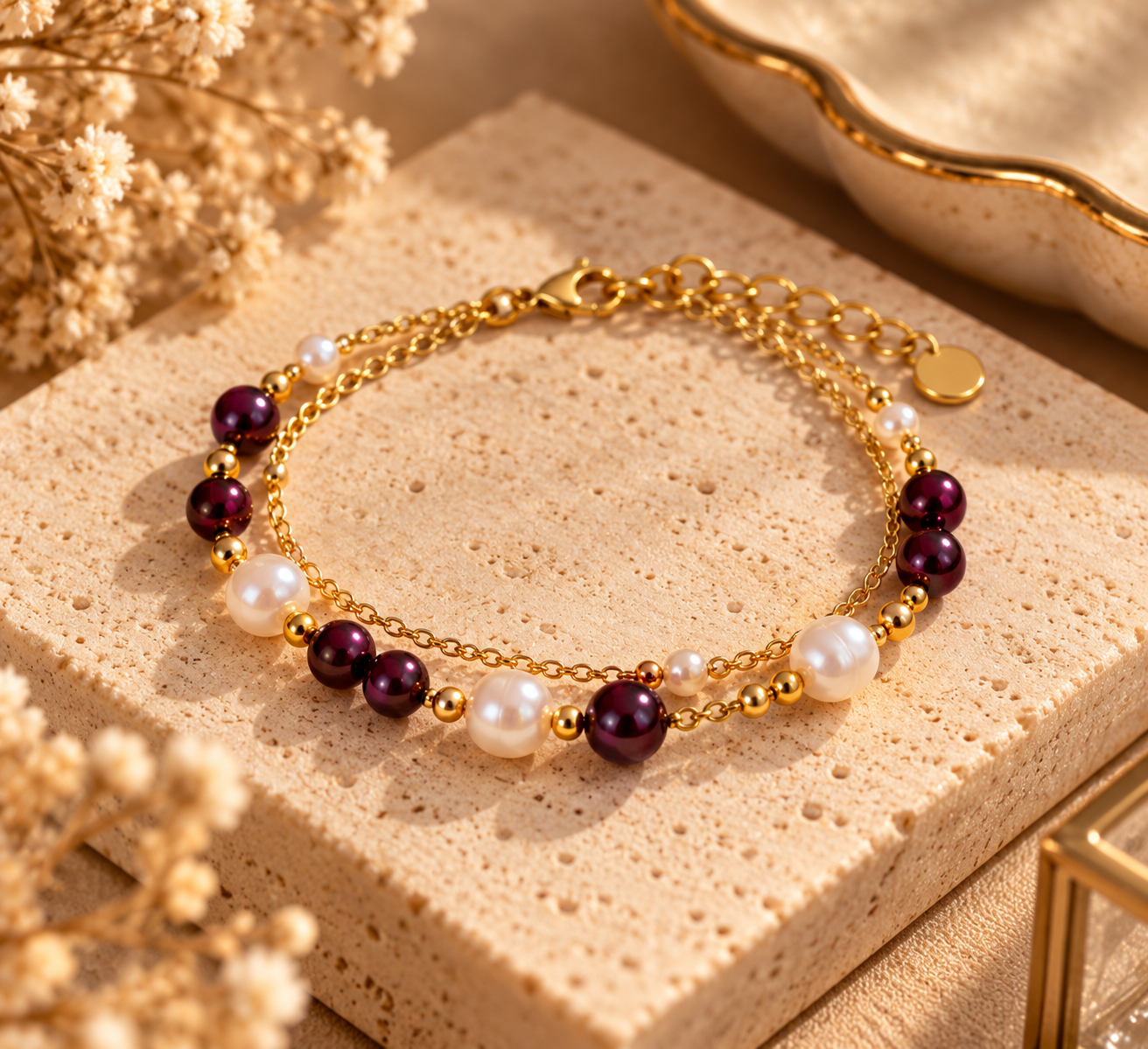 The Violet Bloom Pearl Bracelet