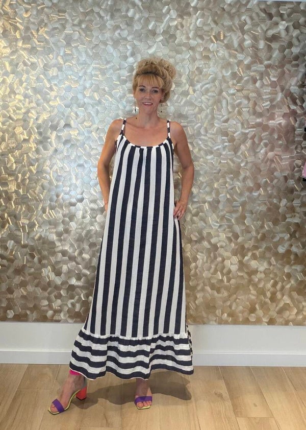 Striped Cotton Maxi Dress