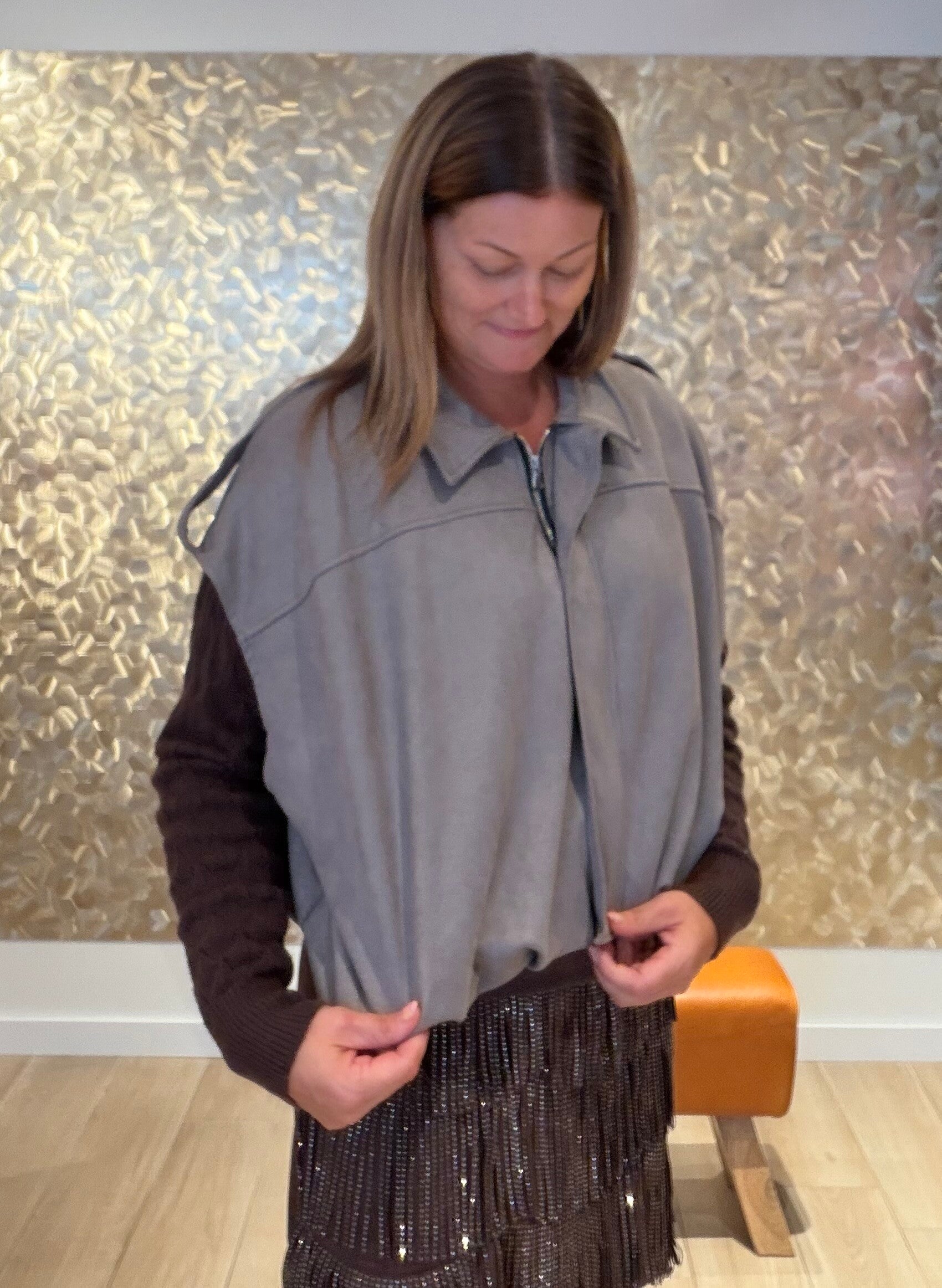 The Moonstone Suedette Vest