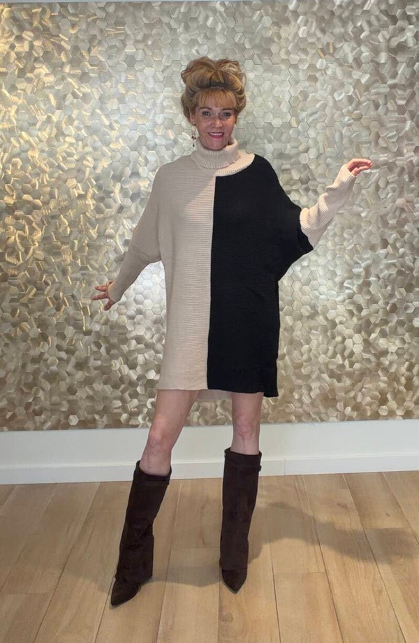 Noelle Colour-Block Sweater Dress