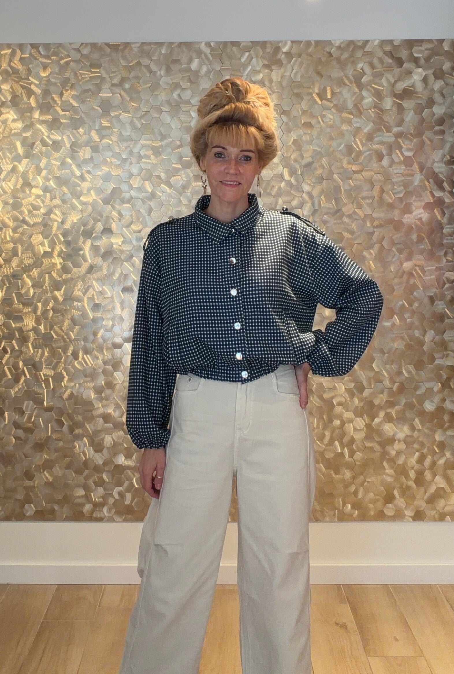 Navy Checked Jacket