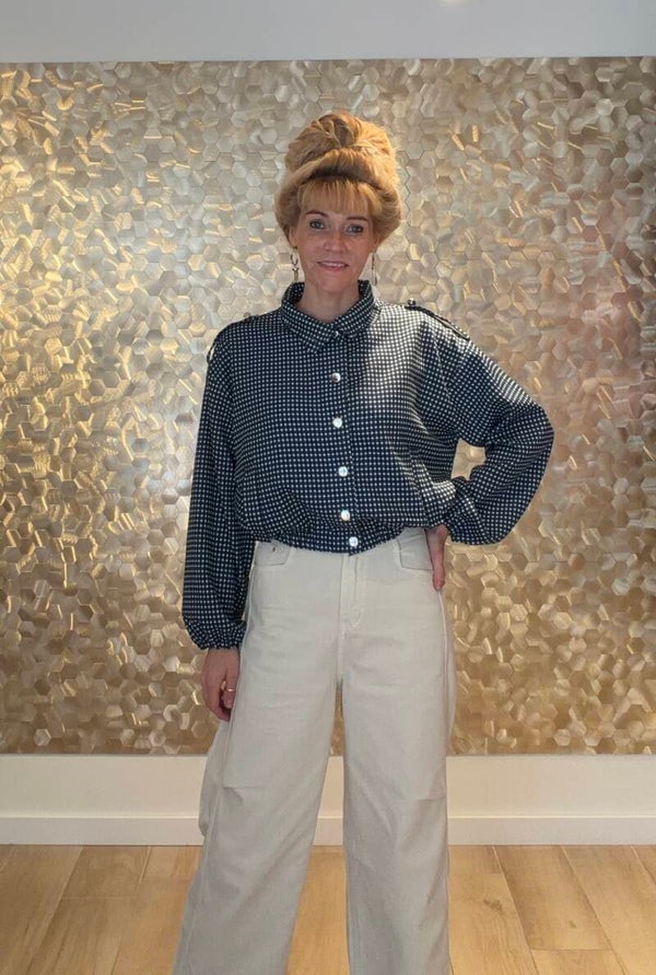 Navy Checked Jacket