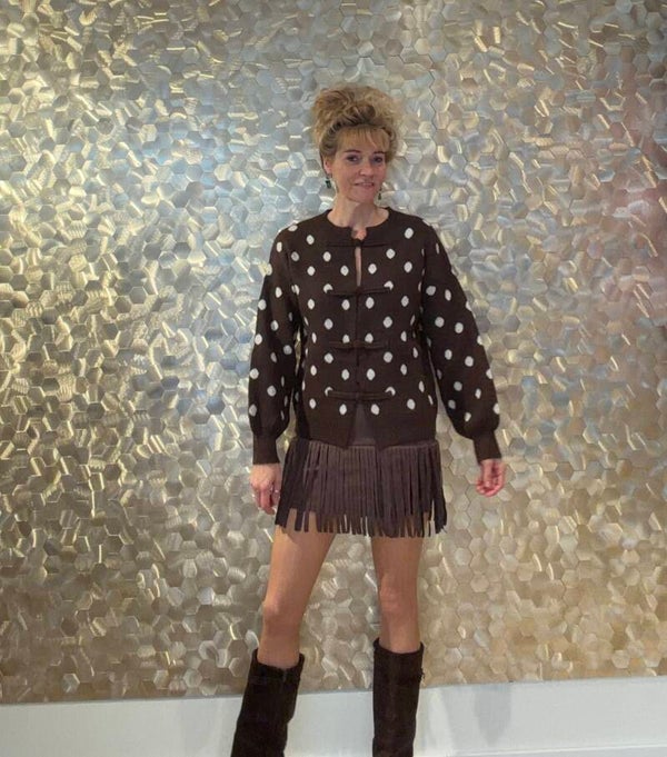 Brown Polka Dot Sweater