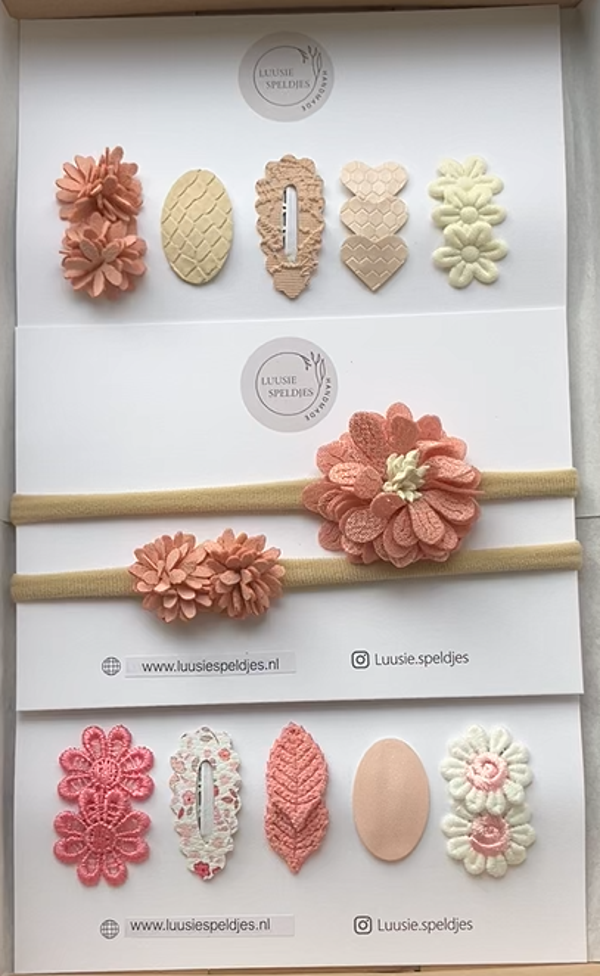 Cadeauset baby haarspeldjes | Kraamcadeau | Roze