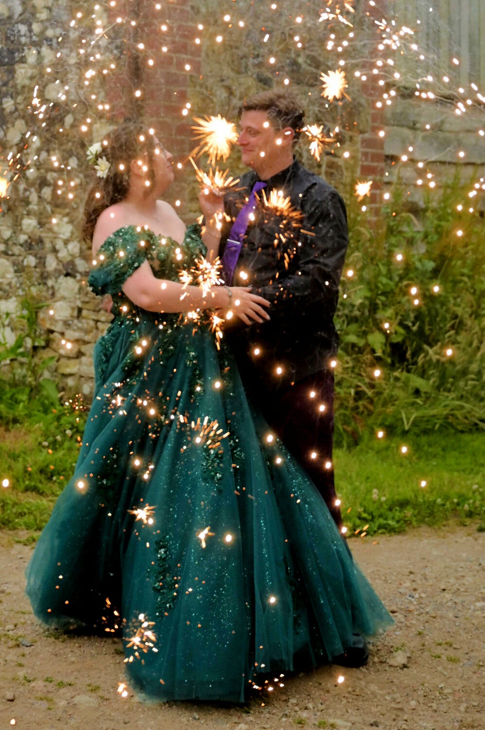 sparkler shots creating bokah