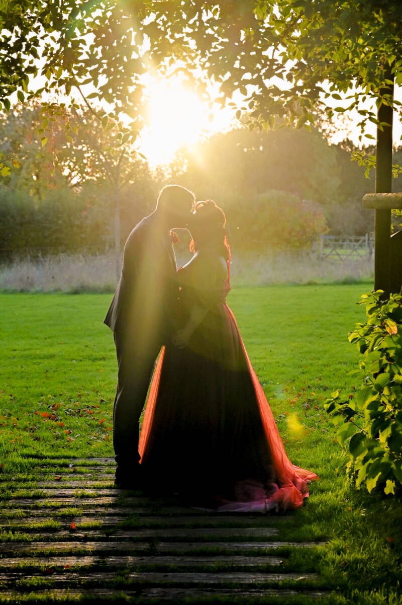sunset wedding photo 