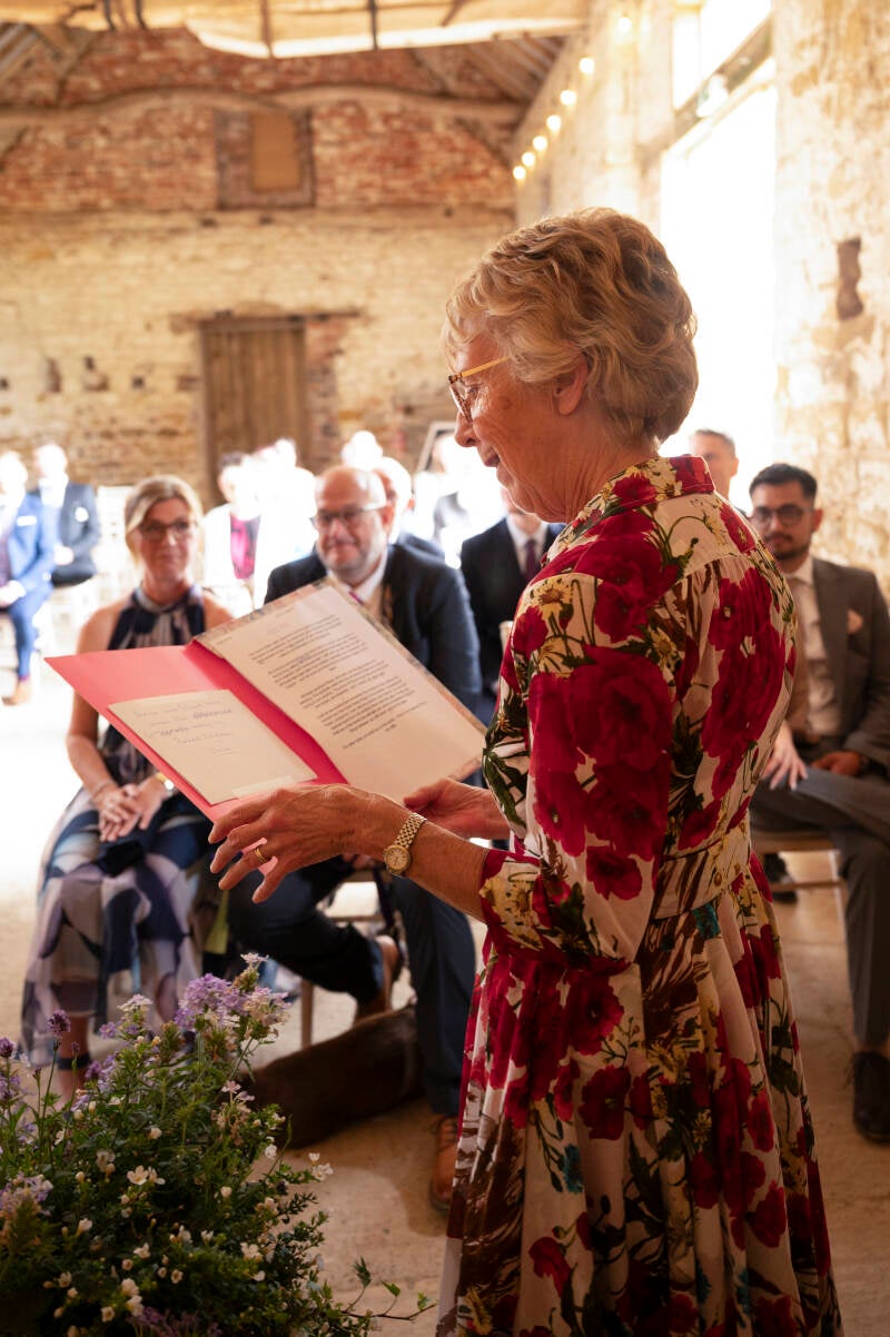 reading during the ceremony 