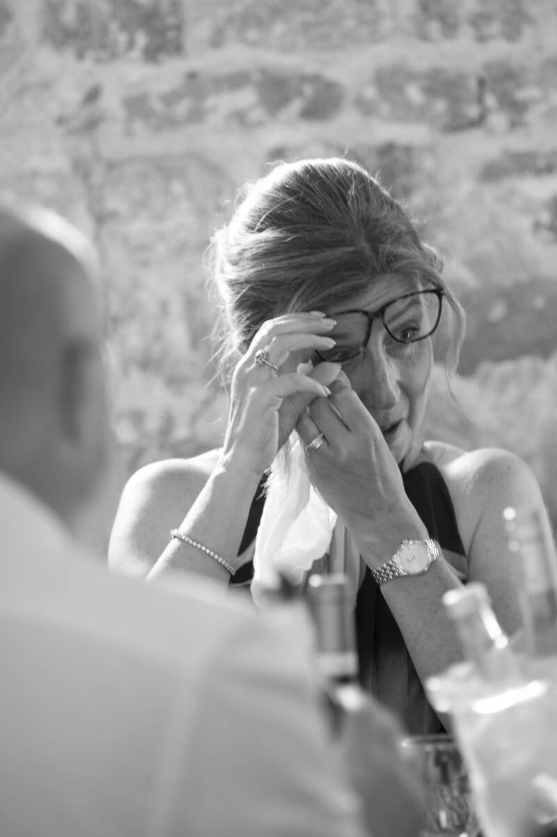 mother of the groom crying 