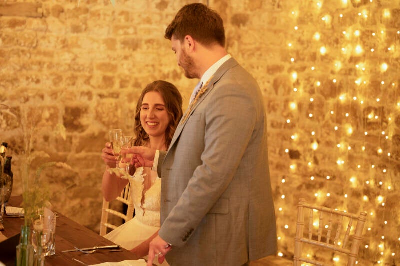 soft fairy light at the Courtyard Barns