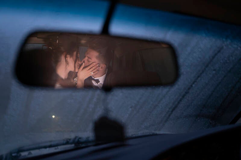 creative portrait on a rainy day