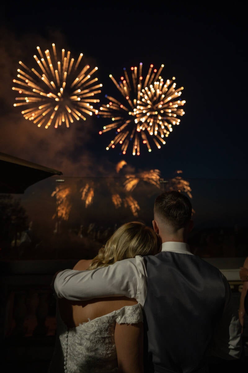 fireworks to end the wedding