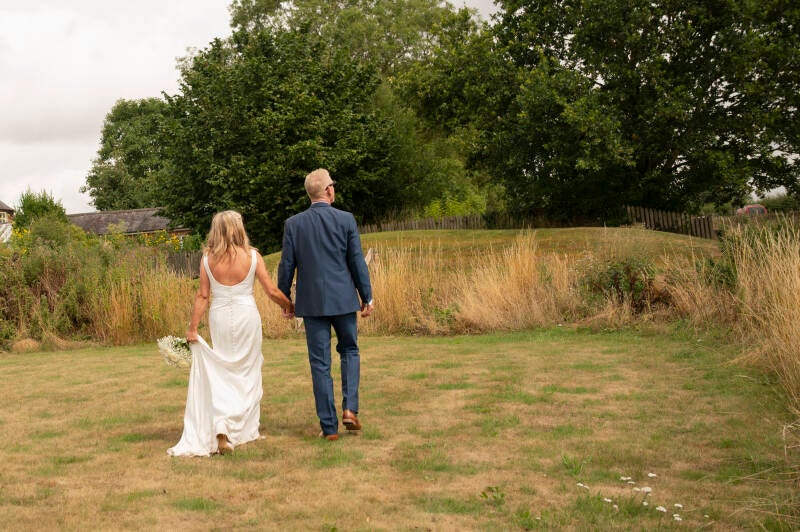 married couple walking together