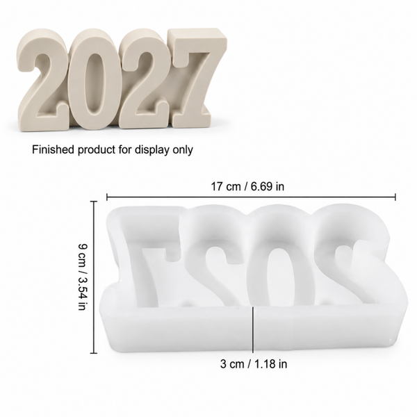 Καλούπι Σιλικόνης 3D «2027» – 17 × 9 cm
