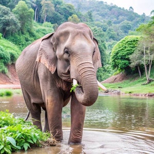 Ein Elefant in Thailand steht im Wasser