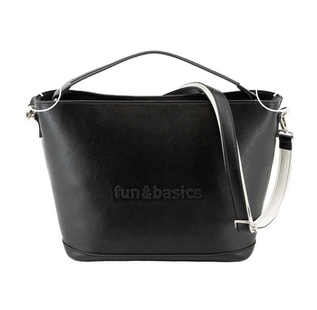 FUN&BASICS BOLSO DE HOMBRO NEGRO CON LOGO