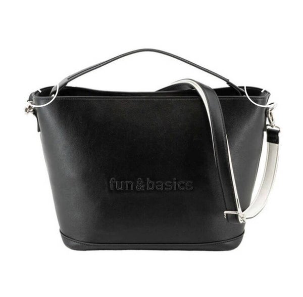 FUN&BASICS BOLSO DE HOMBRO NEGRO CON LOGO