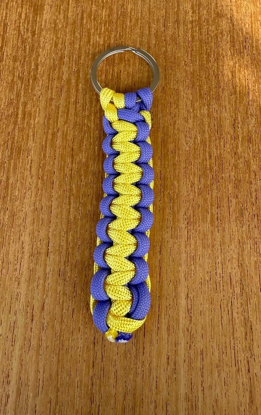 Sleutelhanger : paars - geel