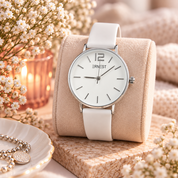 Ernest Horloge Silver -Cindy - Wit